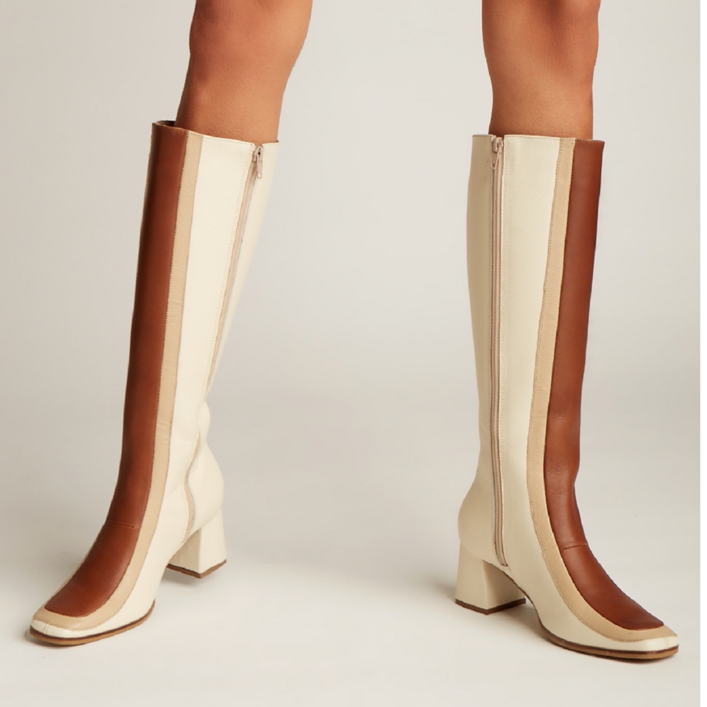 Bottes hautes en cuir Revival
