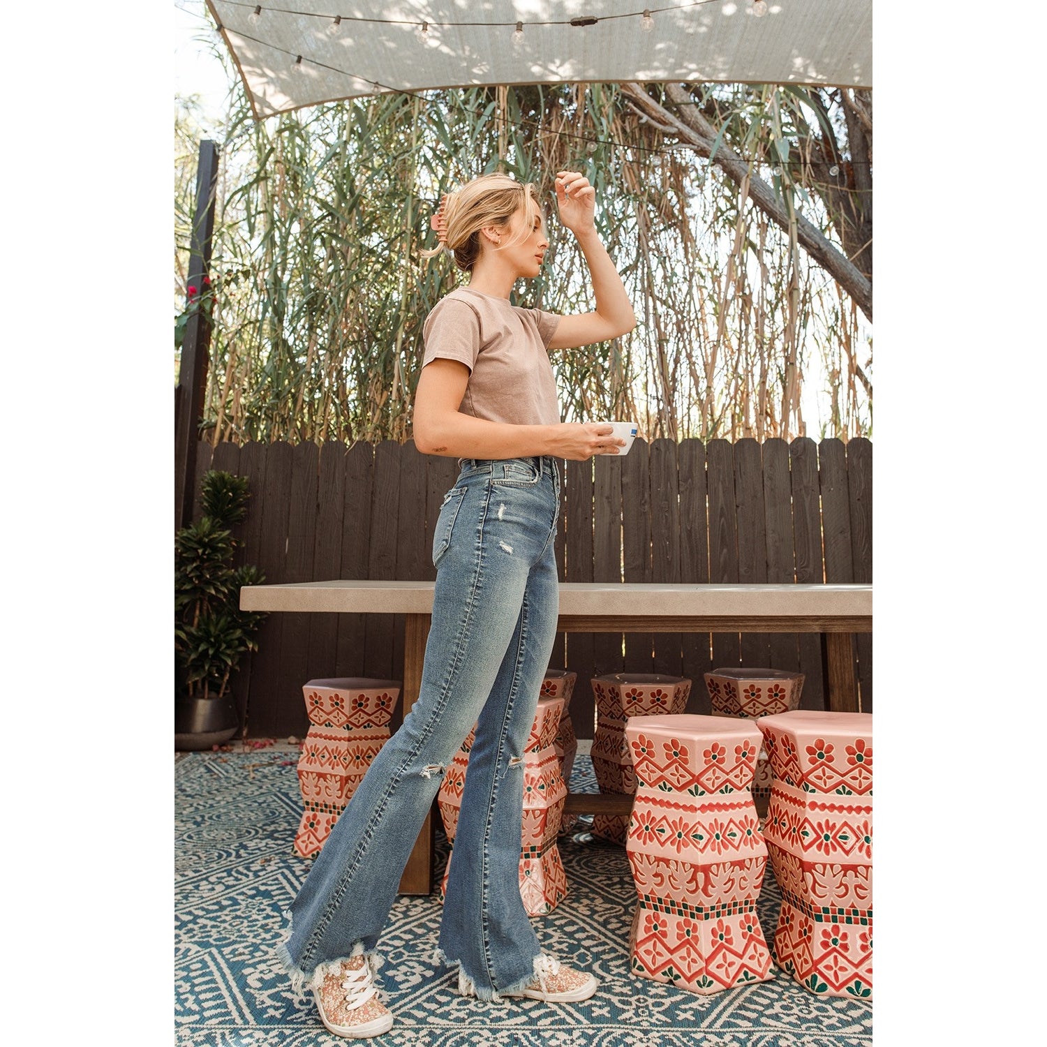 Serenity High Waisted Distressed Flare Jeans - Wild Luxe Boutique