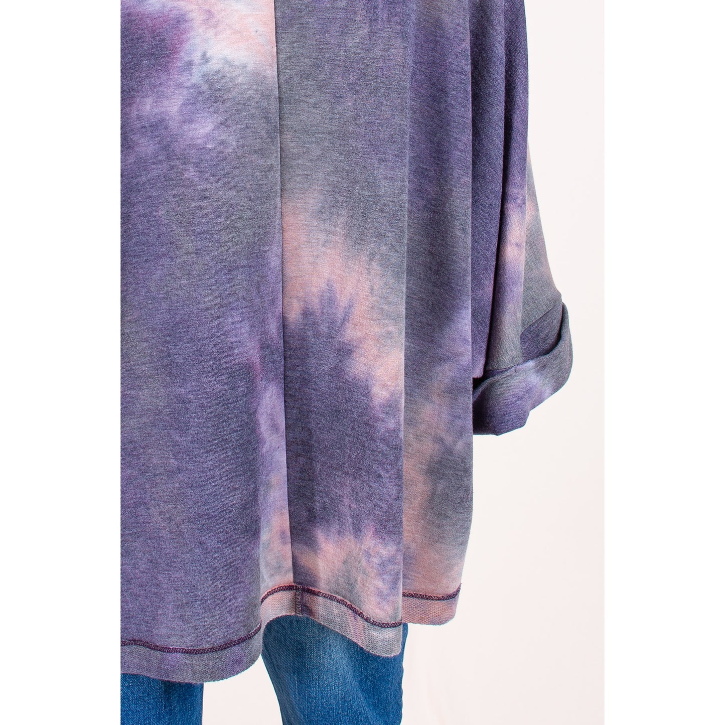 Tie Dye French Terry Turtleneck Poncho - Wild Luxe Boutique