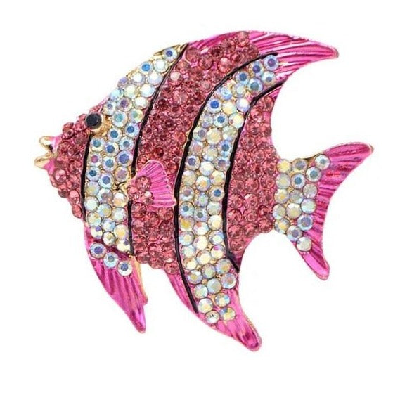 Rhinestone Tropical Fish Brooch Pin - Wild Luxe Boutique