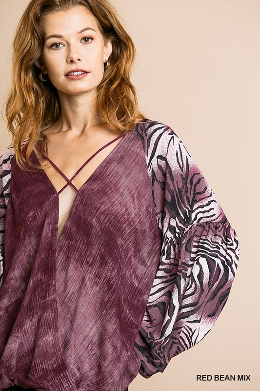 Zebra Print Hi-Lo Blouse - Wild Luxe Boutique