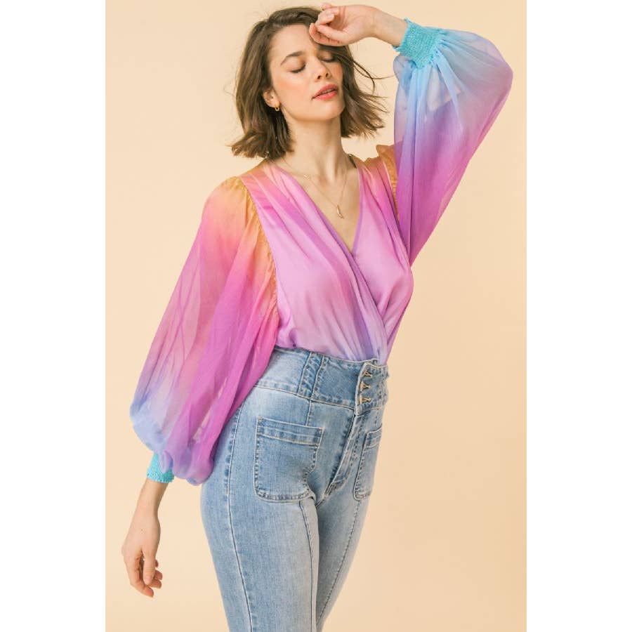Ombre Woven printed bodysuit