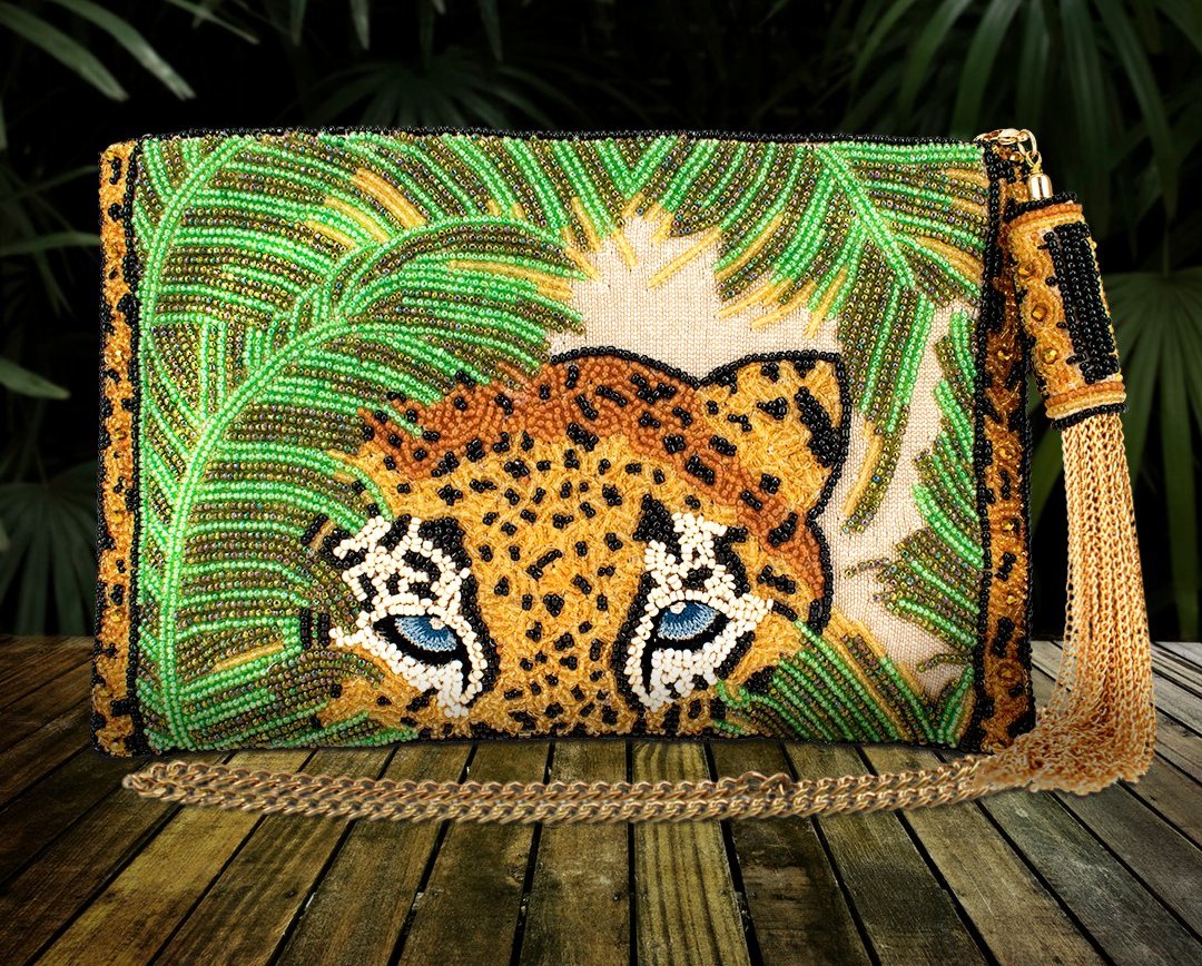 Mary Frances “Safari Beaded Leopard” Crossbody Clutch - Wild Luxe Boutique
