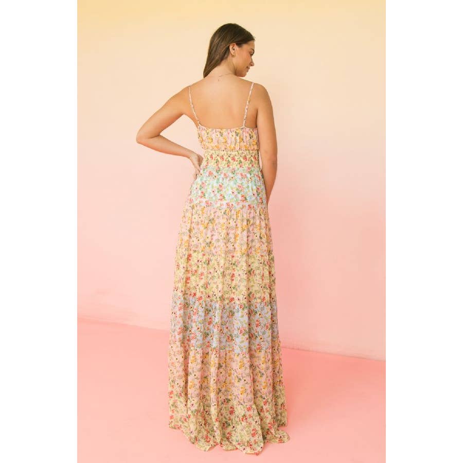 Floral Sunset Woven Maxi Dress