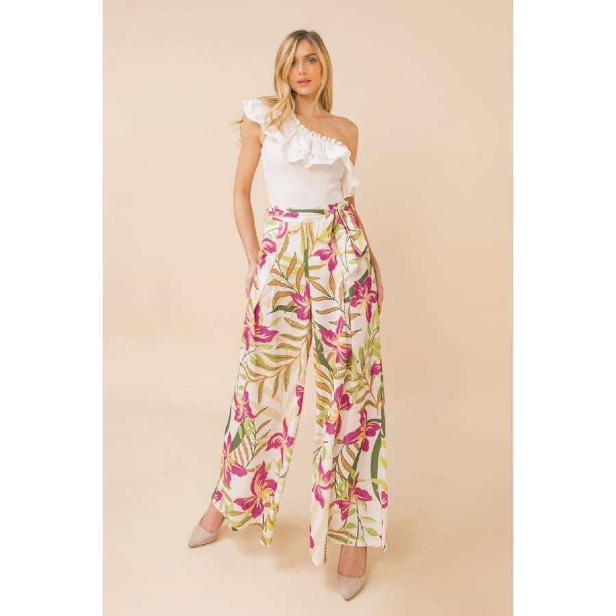 Pantalon fleuri Nuit de perfection
