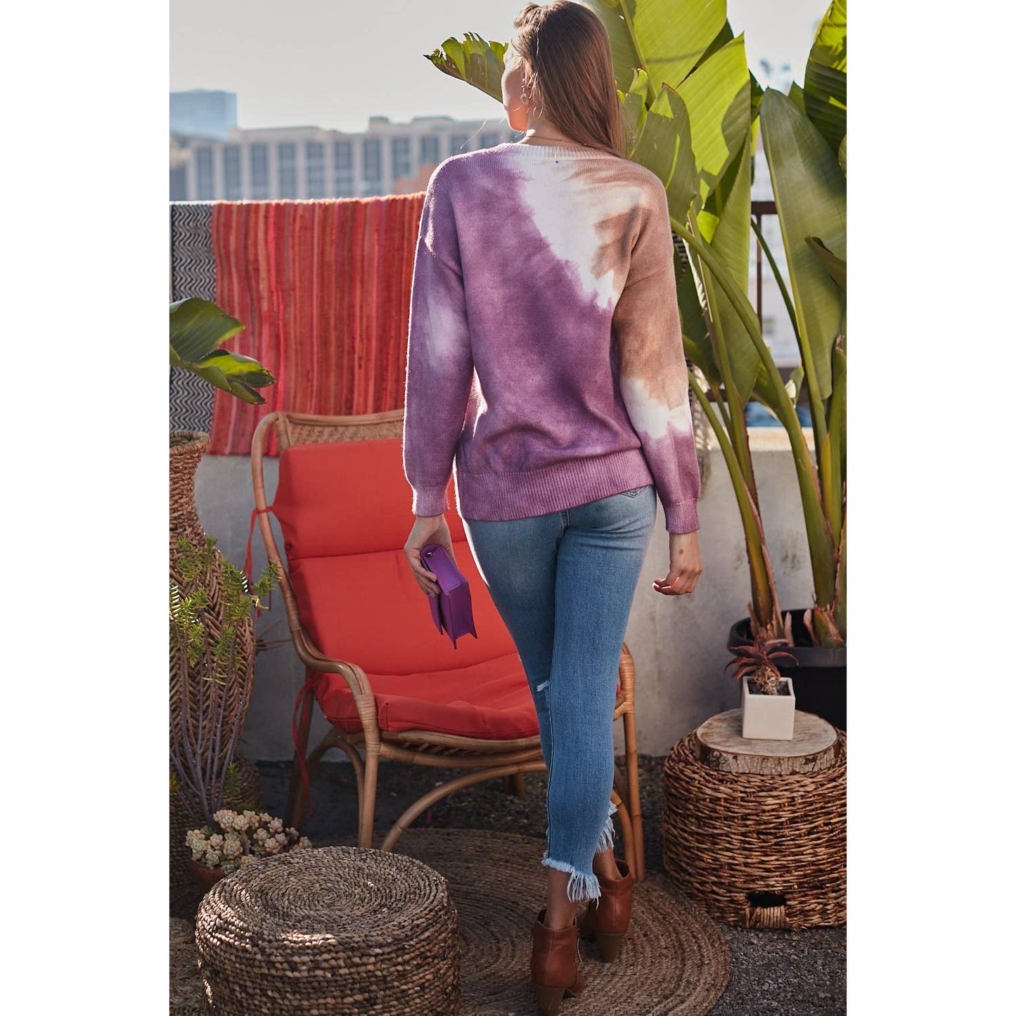 Dusty Lavender Tie Dye Sweater - Wild Luxe Boutique