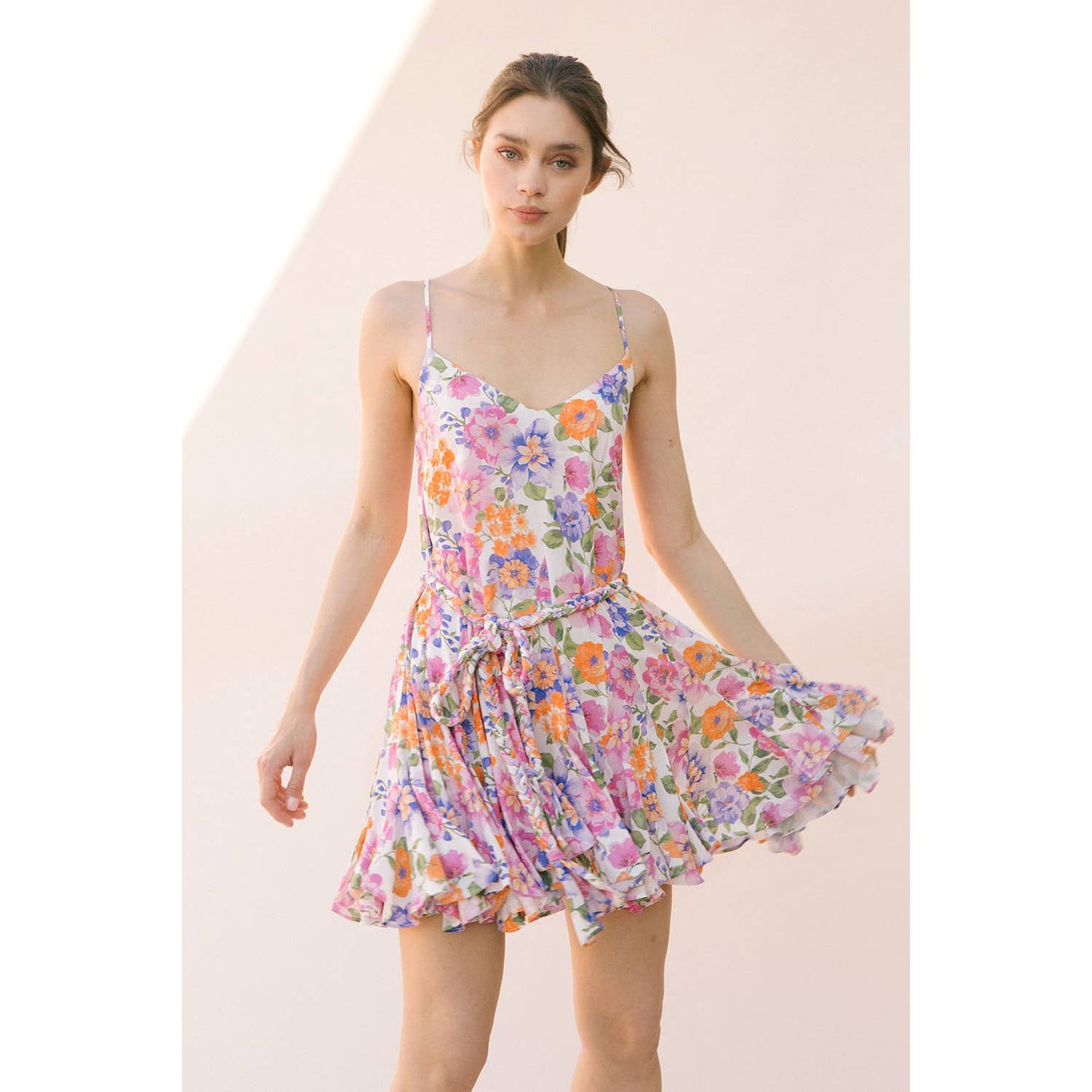 Flower Print Mini Dress