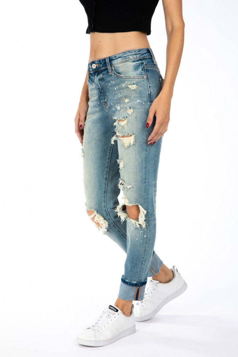 Luna Distressed Boyfriend Jeans - Wild Luxe Boutique