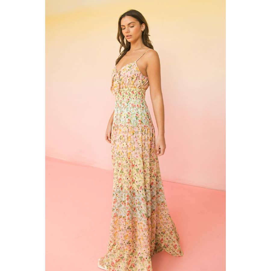 Floral Sunset Woven Maxi Dress