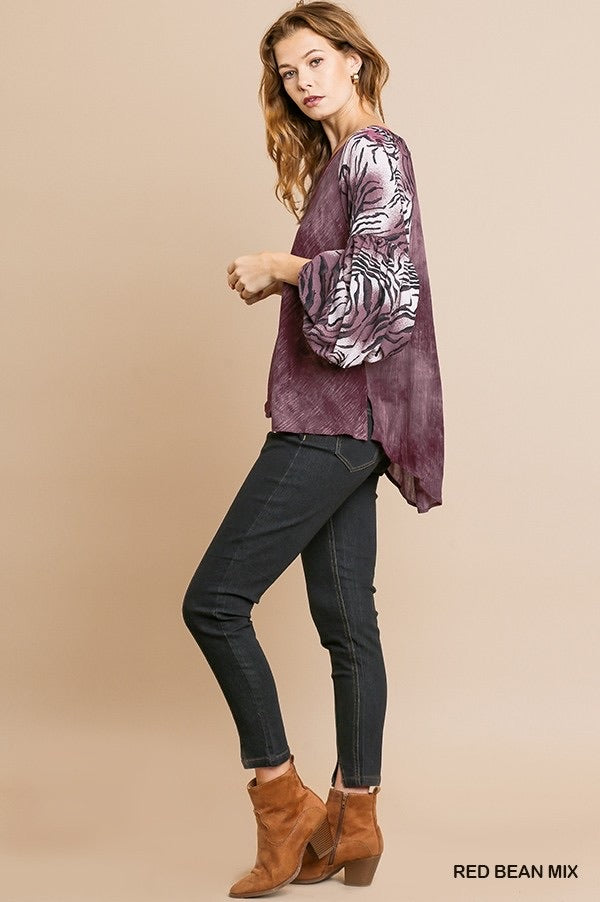 Zebra Print Hi-Lo Blouse - Wild Luxe Boutique