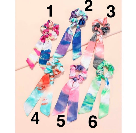 Tie Dye Knot Satin Scrunchie - Wild Luxe Boutique