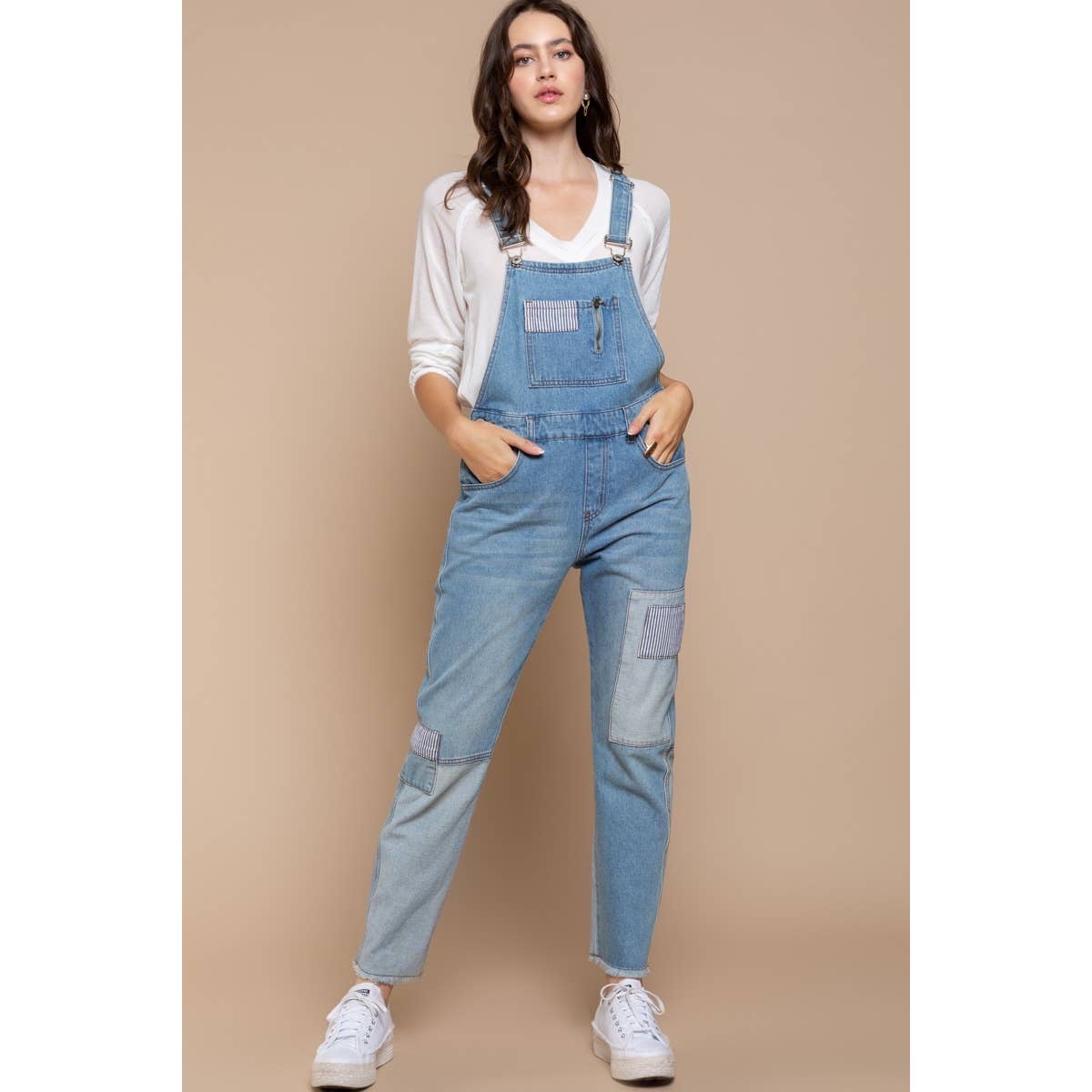 Patchwork Denim Overalls - Wild Luxe Boutique