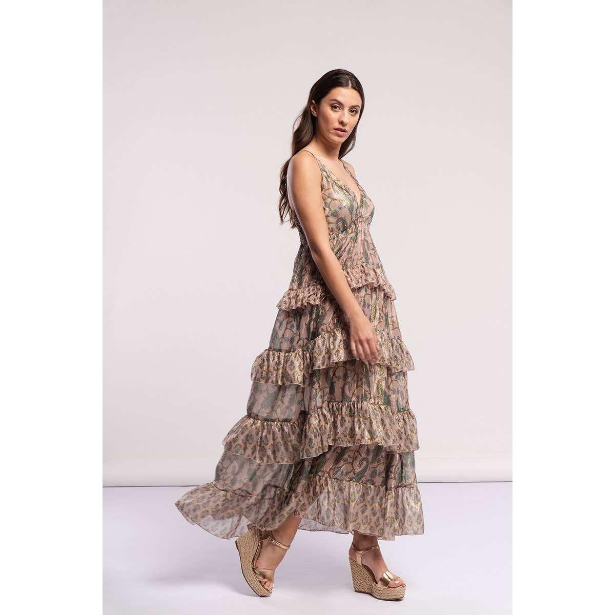 Paisley Ruffled Tiered Maxi Dress - Wild Luxe Boutique