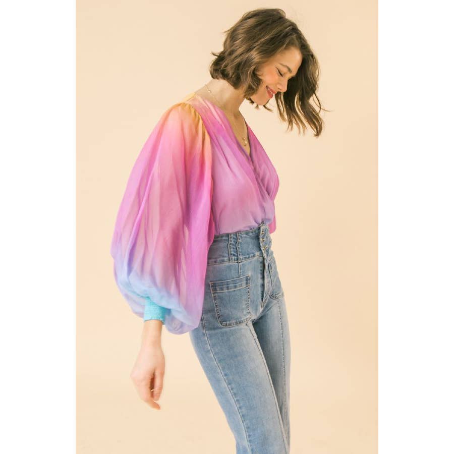 Ombre Woven printed bodysuit