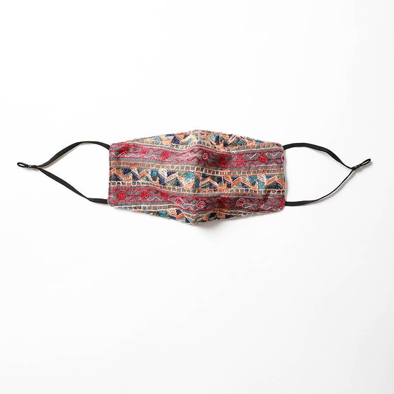 Abstract Pattern Embroidered Face Mask - Wild Luxe Boutique