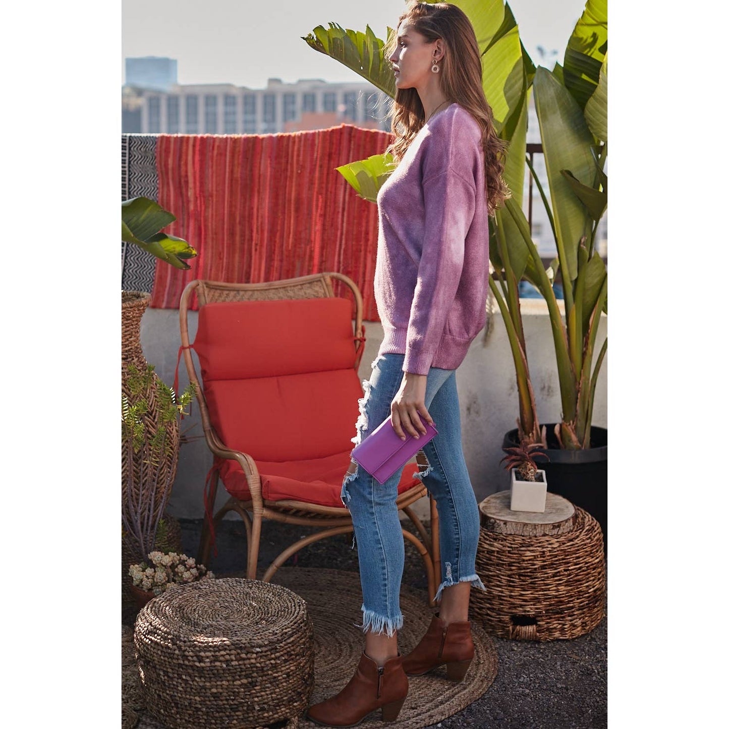Dusty Lavender Tie Dye Sweater - Wild Luxe Boutique