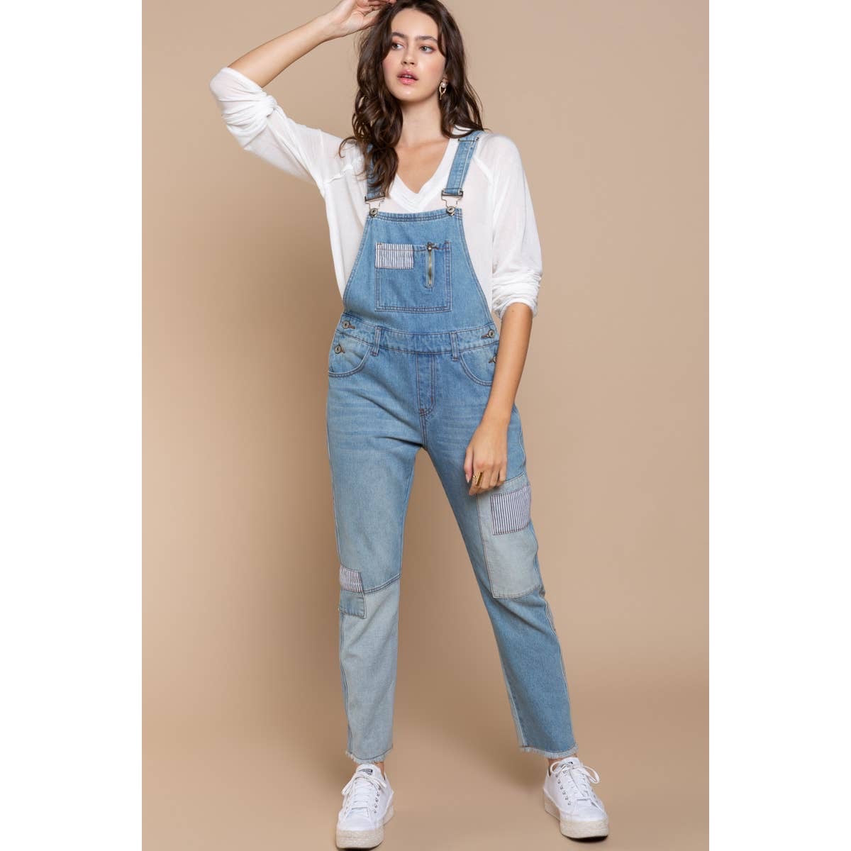 Patchwork Denim Overalls - Wild Luxe Boutique