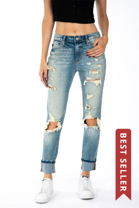 Luna Distressed Boyfriend Jeans - Wild Luxe Boutique