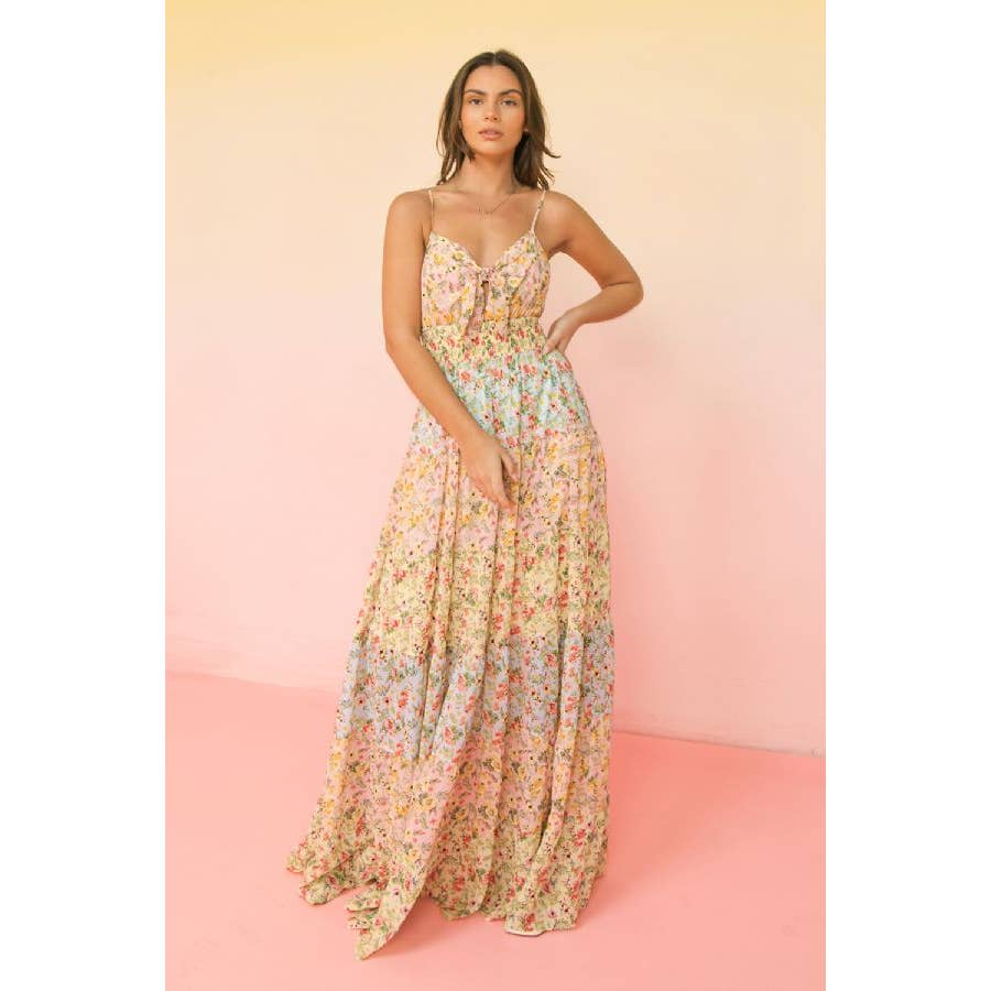 Floral Sunset Woven Maxi Dress