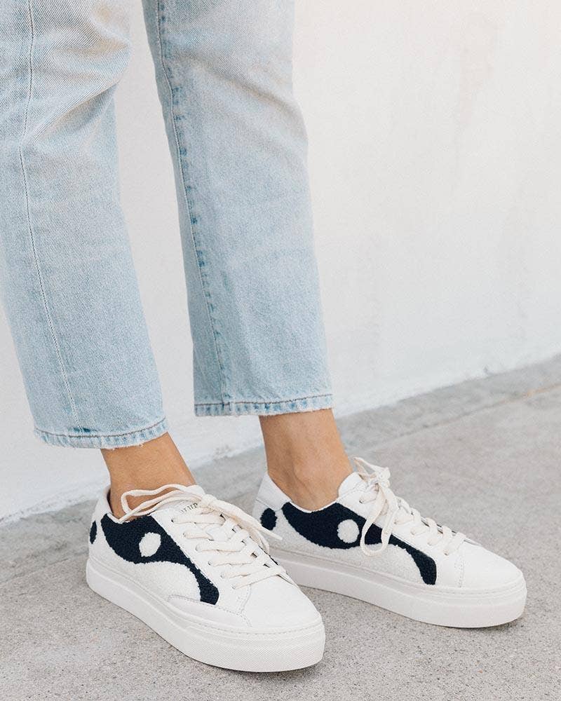 Soludos Yin Yang Platform Embroidered Sneakers