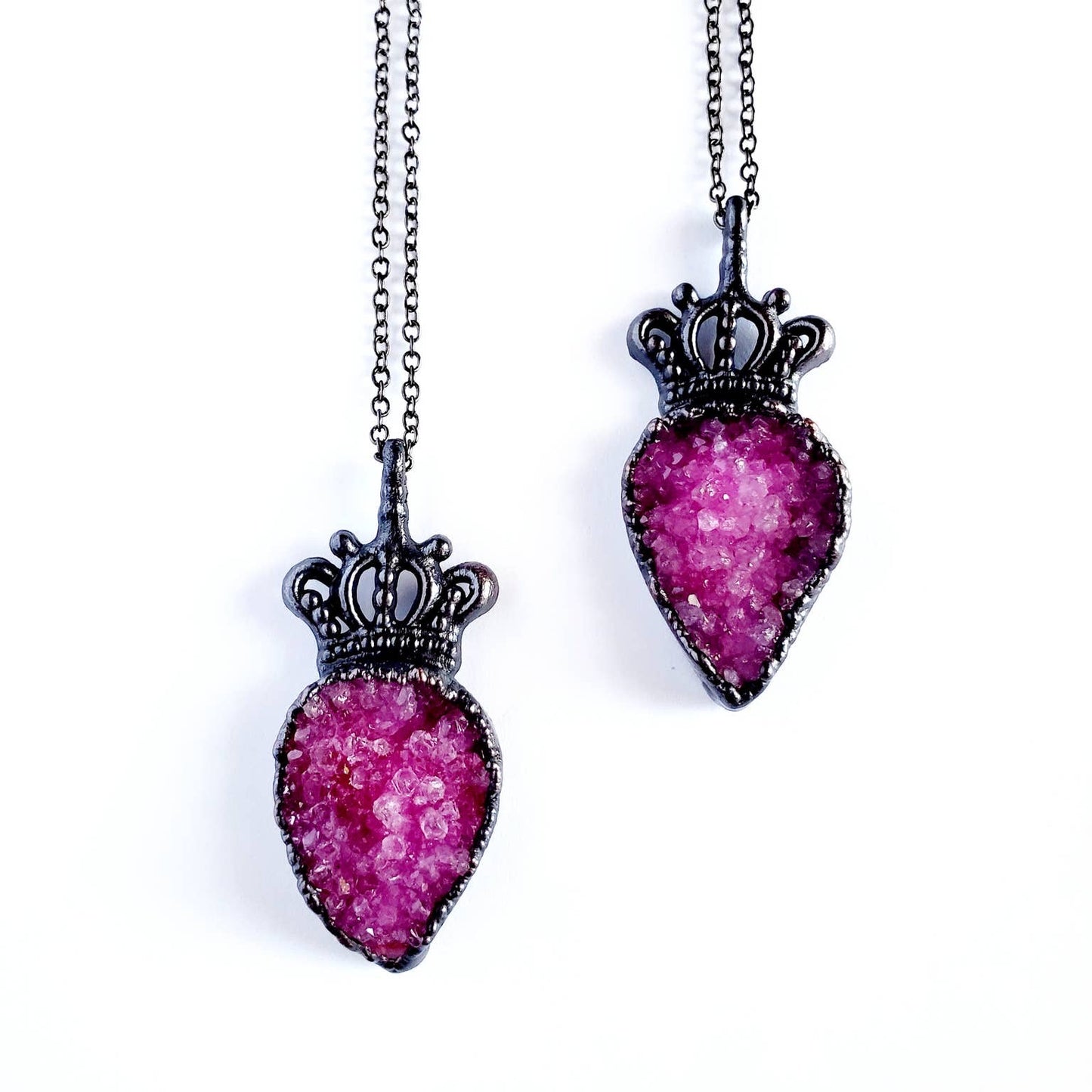 Pink Druzy Crown Necklace - Wild Luxe Boutique