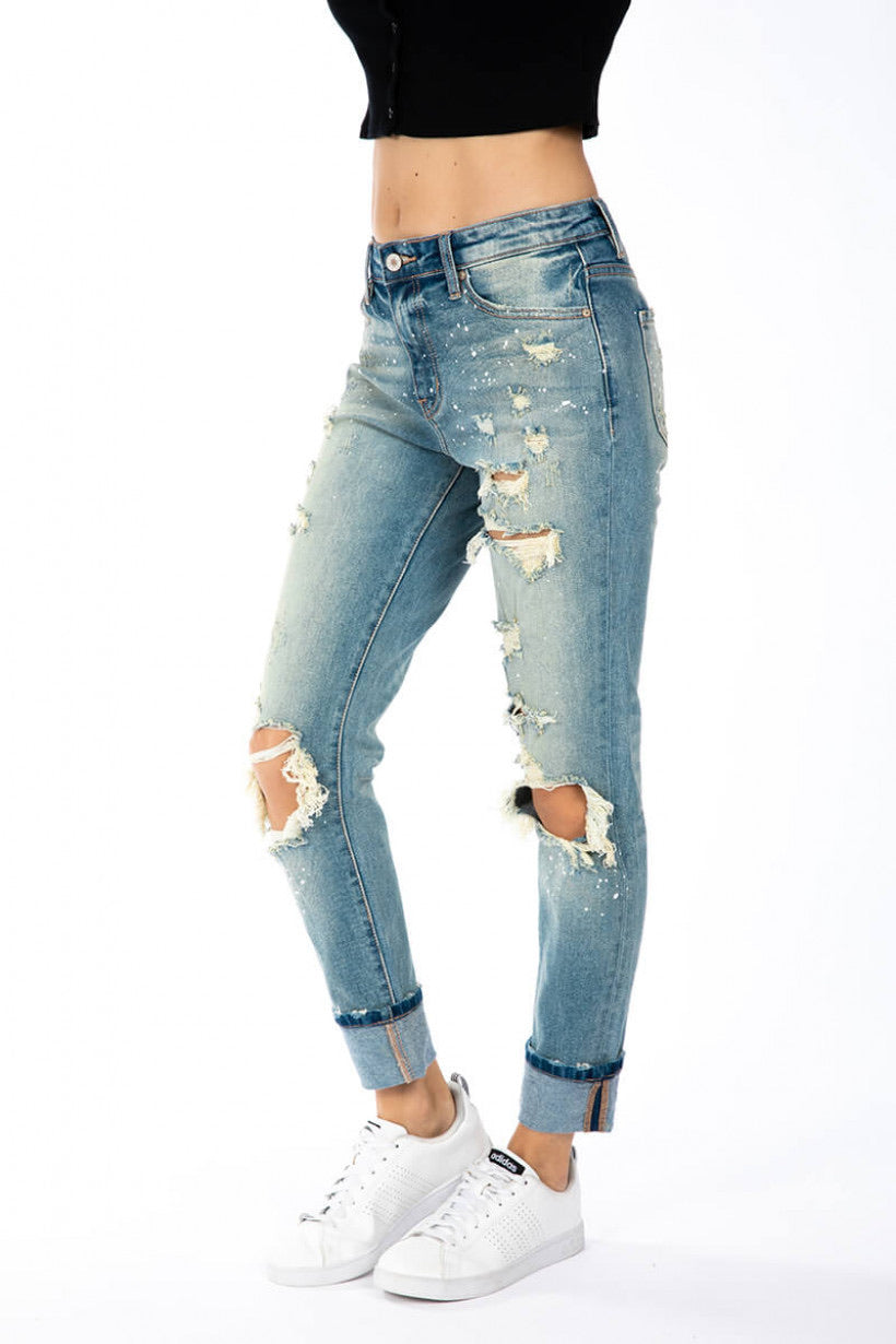 Luna Distressed Boyfriend Jeans - Wild Luxe Boutique