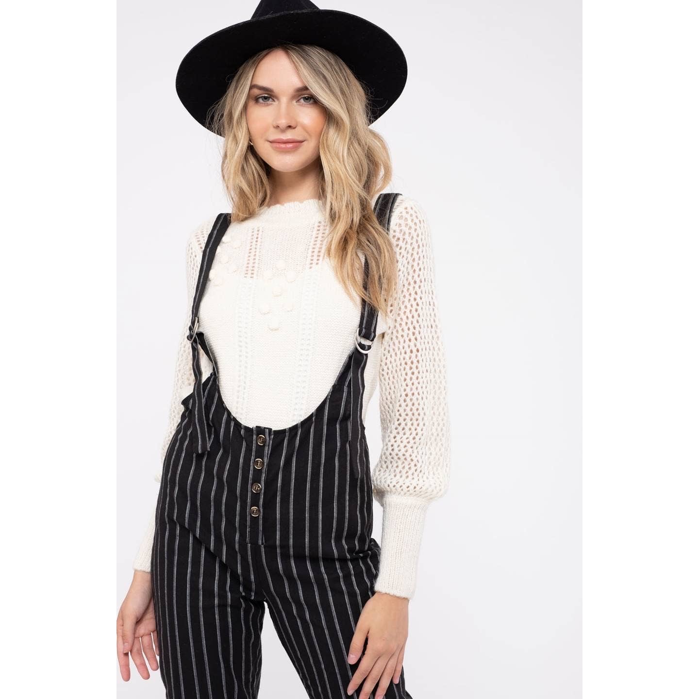 Black Pinstriped Jumpsuit - Wild Luxe Boutique
