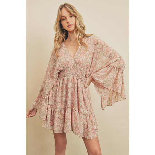 Paris Butterfly Mini Dress in French Pink