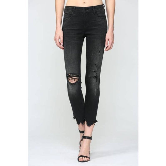Black Frayed Skinny Jeans by Hidden Jeans - Wild Luxe Boutique