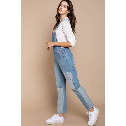 Patchwork Denim Overalls - Wild Luxe Boutique