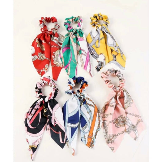 Chain Print Scrunchie Scarf - Wild Luxe Boutique