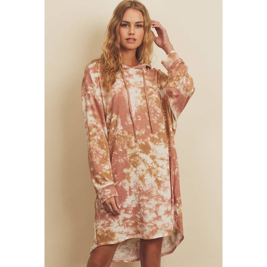 Tie-Dye French Terry Hoodie Dress - Wild Luxe Boutique