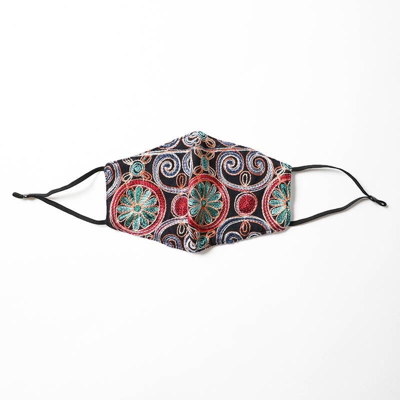 Floral Pattern Embroidered Face Mask - Wild Luxe Boutique