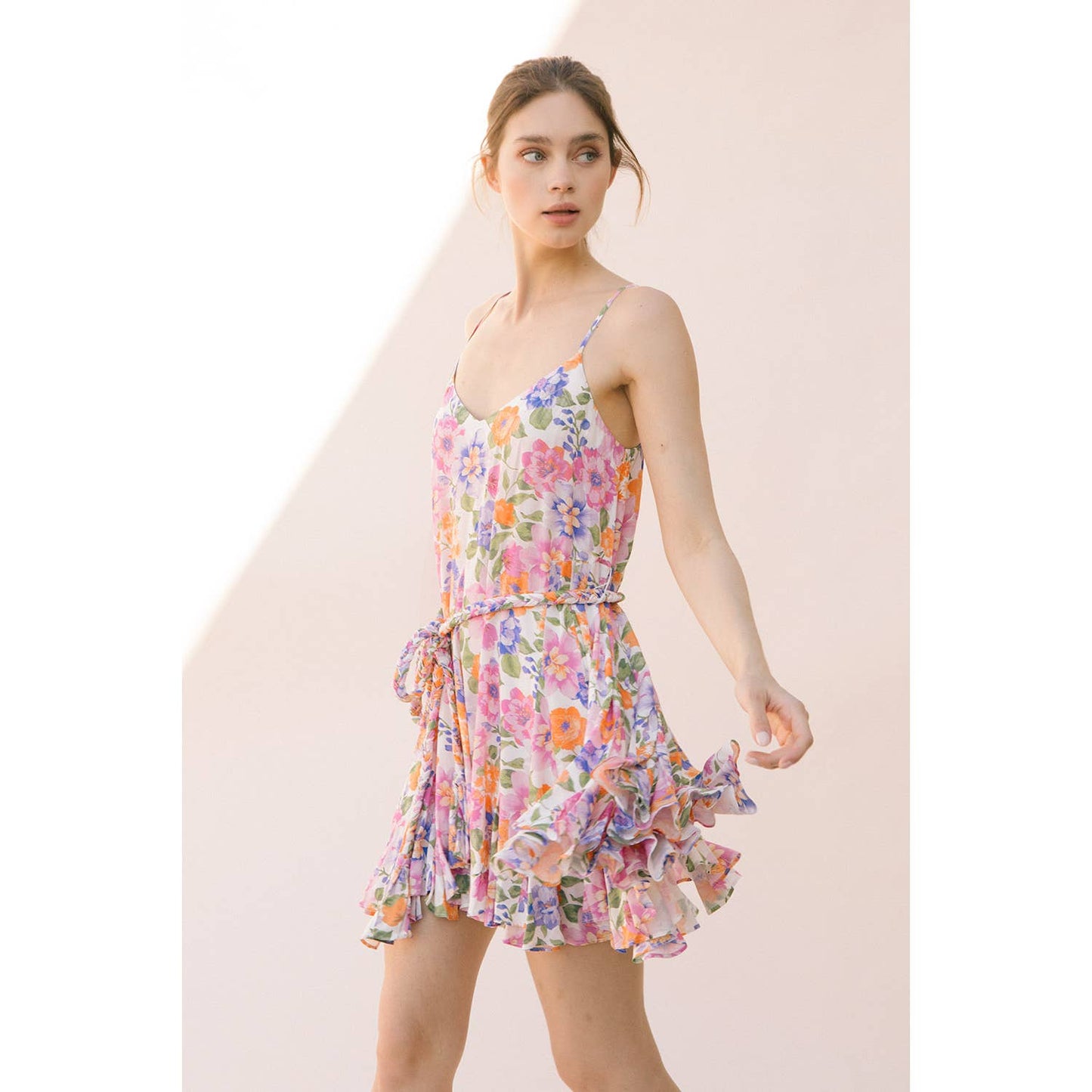 Flower Print Mini Dress