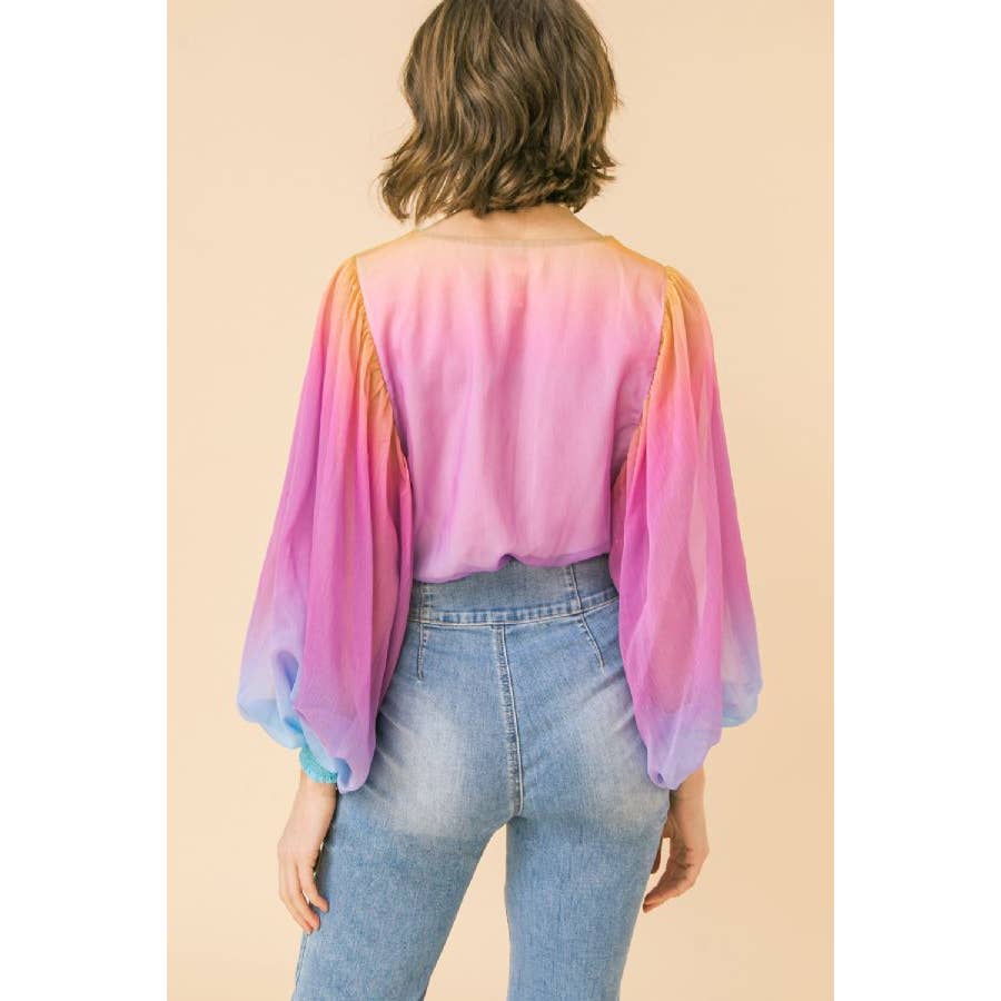 Ombre Woven printed bodysuit