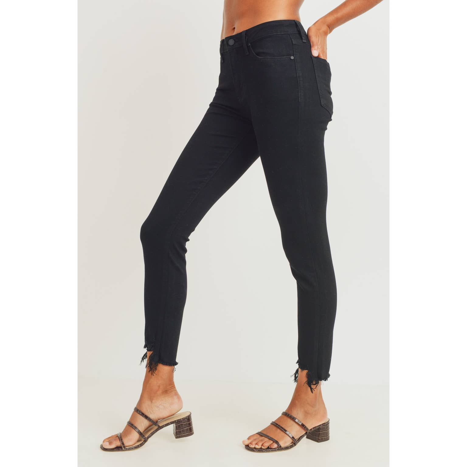Millie Black Ripped Hem Skinny Jeans - Wild Luxe Boutique