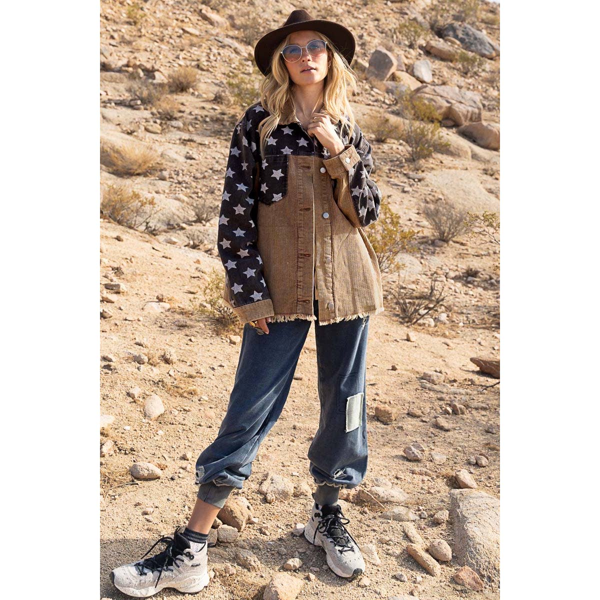 Corduroy Star Print Jacket - Wild Luxe Boutique