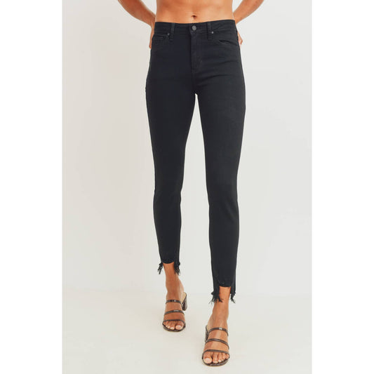 Millie Black Ripped Hem Skinny Jeans - Wild Luxe Boutique
