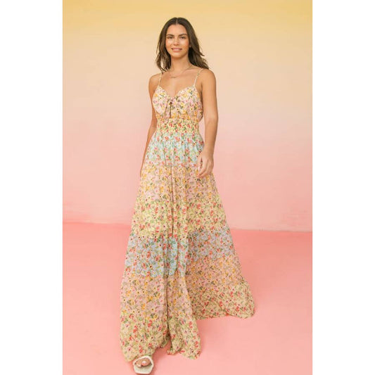 Floral Sunset Woven Maxi Dress