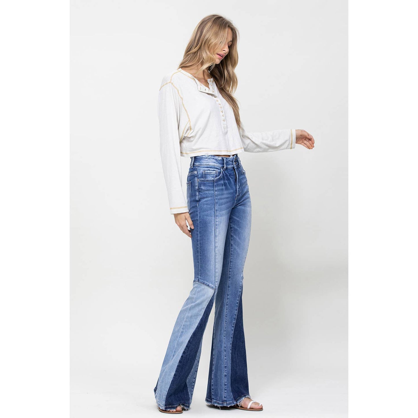 Bonnie Paneled Super Flare Jeans - Wild Luxe Boutique