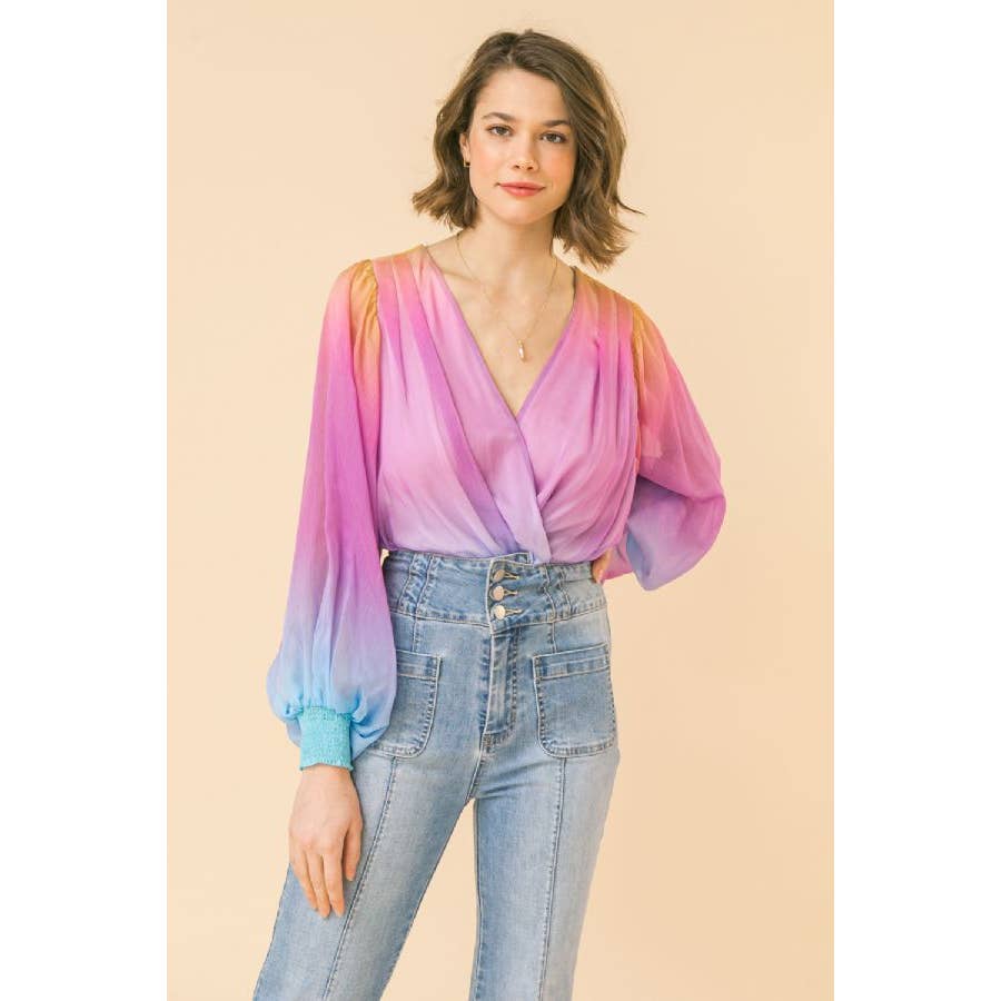 Ombre Woven printed bodysuit