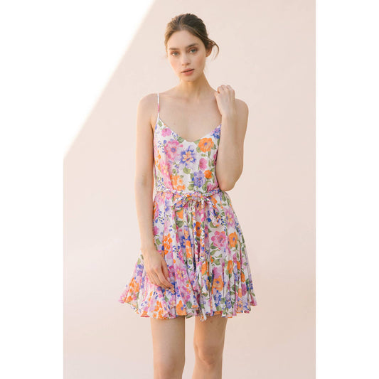 Flower Print Mini Dress