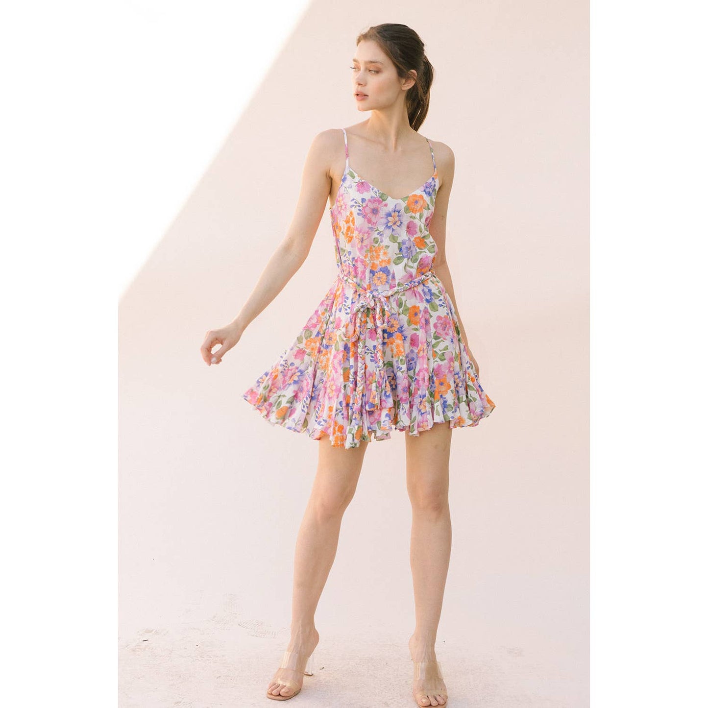 Flower Print Mini Dress