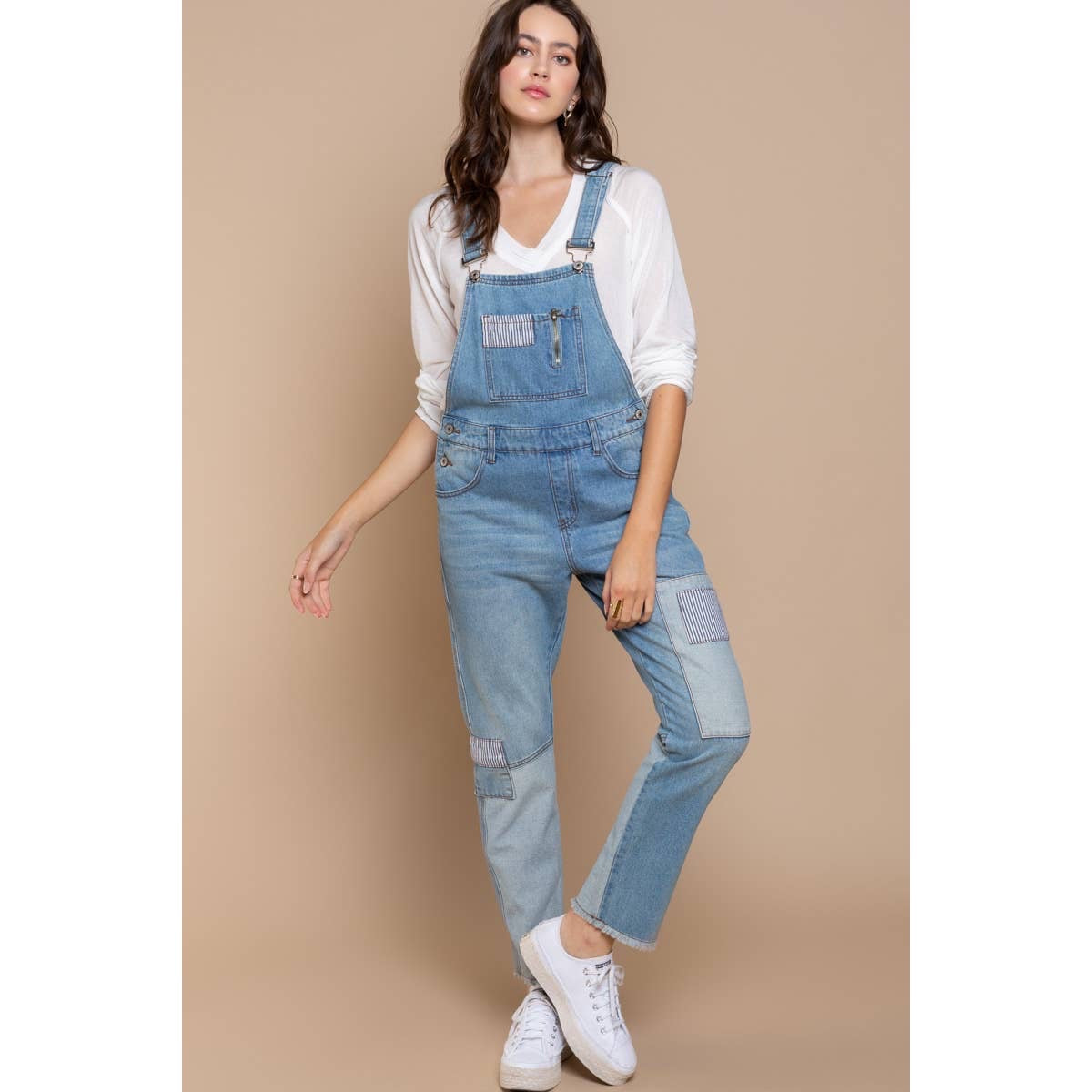 Patchwork Denim Overalls - Wild Luxe Boutique
