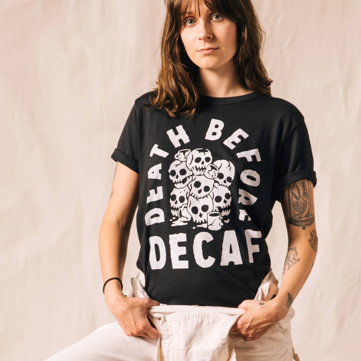 Death Before Decaf Coffee Graphic Tee - Wild Luxe Boutique