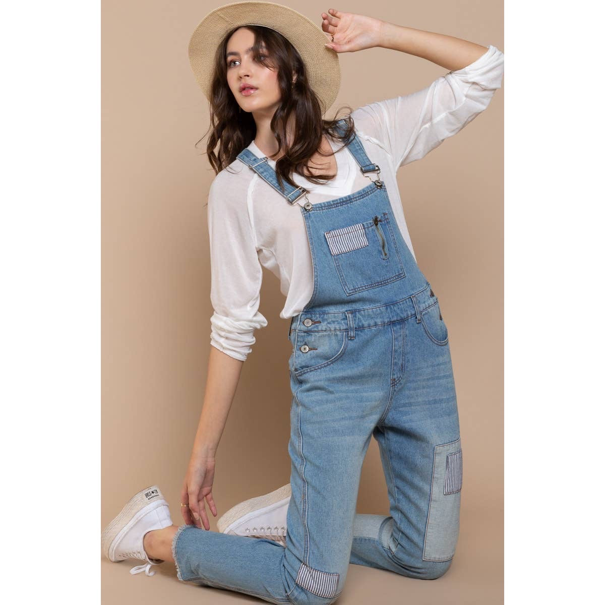 Patchwork Denim Overalls - Wild Luxe Boutique