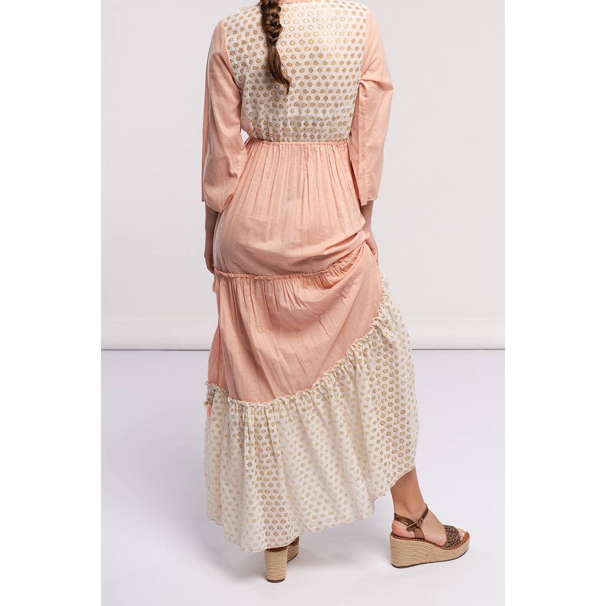 Pastel Tasseled Ruffled Maxi Dress - Wild Luxe Boutique