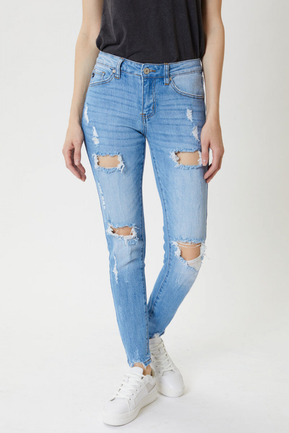 Nora Distressed Frayed Skinny Jeans - Wild Luxe Boutique