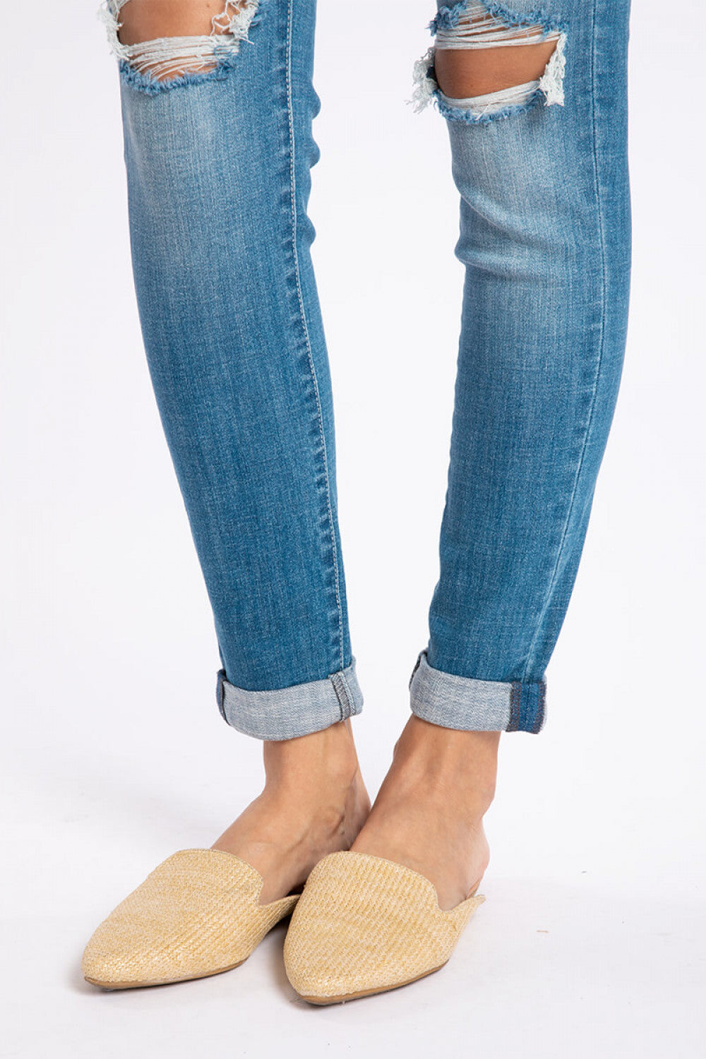 Penelope Distressed Cuffed Skinny Jeans - Wild Luxe Boutique