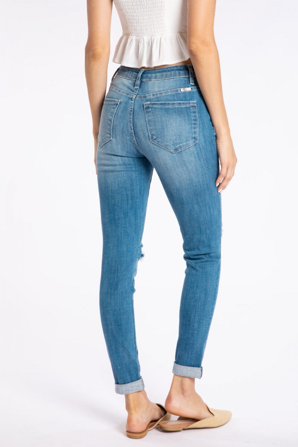 Penelope Distressed Cuffed Skinny Jeans - Wild Luxe Boutique